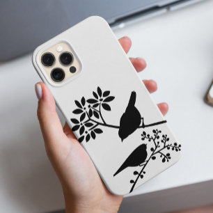 Coque iPhone 15 Pro Max Oiseaux noirs et blancs