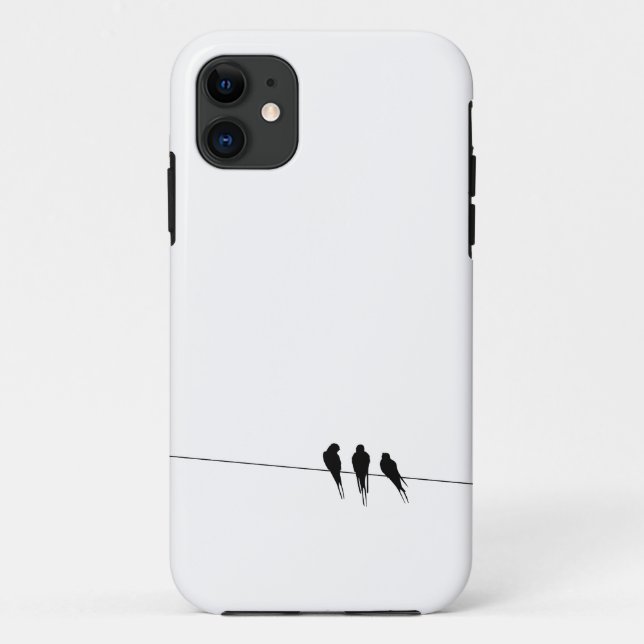 Coques Case-Mate iPhone Oiseaux noirs sur un fil (Dos)