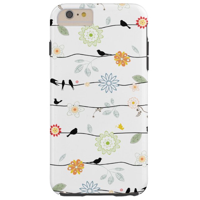 Coques Case-Mate iPhone Oiseaux sur vignes à fleurs (Dos)