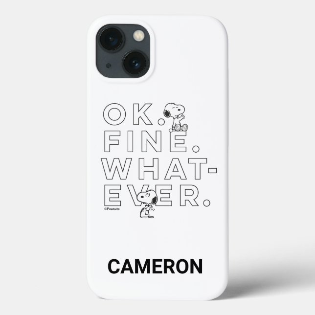 Coques Case-Mate iPhone "Ok. Bien. Peu importe." - Snoopy (Verso)