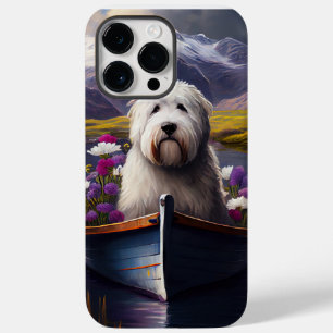Coque Pour Pour iPhone 14 Pro Max Old English Sheepdog sur Paddle : Une aventure Pit