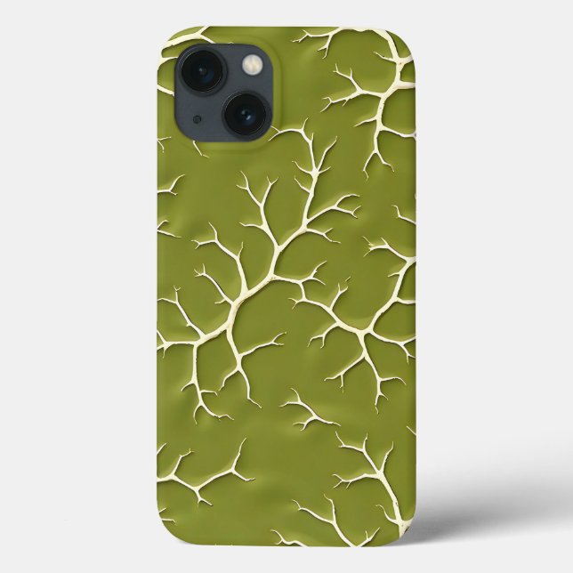 Coques Case-Mate iPhone Olive Green Branch Pattern iPhone Case (Verso)