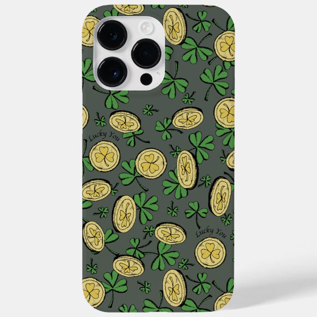 Coques Case-Mate iPhone Olive Green & Gold St Patrick's Lucky You Shamrock (Verso)