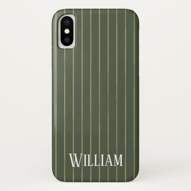 Coques Case-Mate iPhone Olive Pinstripes (Dos)