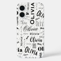 Olivia Nom Personnalisé Noir Blanc