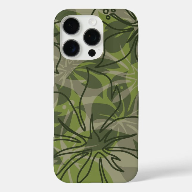 Coques Case-Mate iPhone Olowalu Hibiscus Hawaïen Camo Olive (Verso)