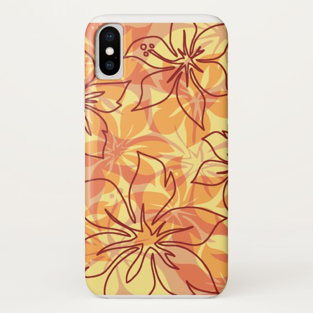 Coques Case-Mate iPhone Olowalu Hibiscus Hawaïen Camo Papaya (Dos)