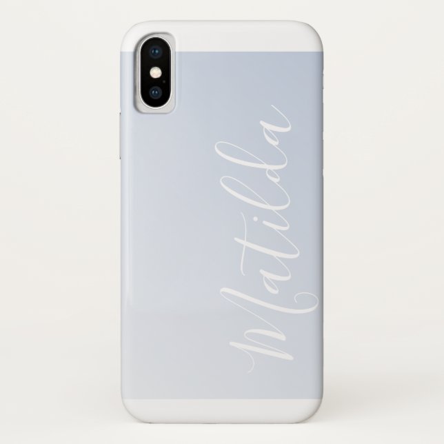 Coques Case-Mate iPhone Ombre bleu violet gris Nom personnalisé (Dos)