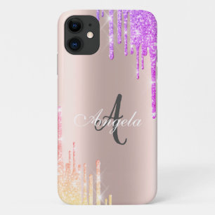 Case-Mate iPhone Case Ombre Moderne Paillettes Rose Gold, Monogramme