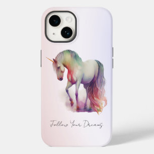 Coque Pour iPhone 14 Ombre Unicorne magique violet