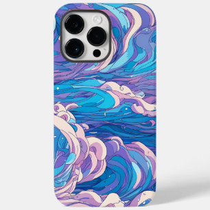 Coque Pour Pour iPhone 14 Pro Max Ondes bleues Anime, Esthétique des ondes bleues