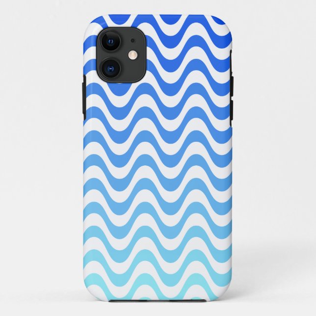 Coques Case-Mate iPhone Ondes bleues dégradantes (Dos)