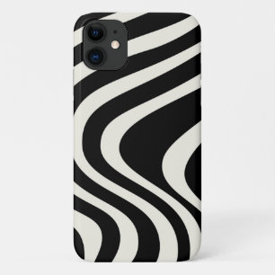 Case-Mate iPhone Case Ondes de style rétro noir et blanc