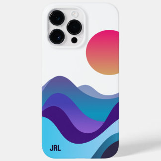 Coque Pour Pour iPhone 14 Pro Max Ondes d'océan Abstrait personnalisées Sun Minimal