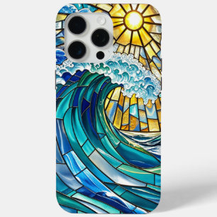 Coque iPhone 15 Pro Max Ondes océaniques élégantes et soleil brillant - ét