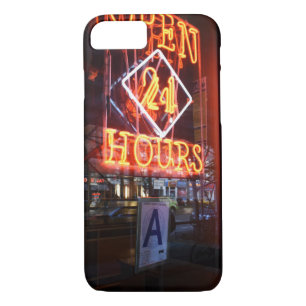 Coque iPhone 8/7 Open 24 Heures Neon Diner Sign New York City NYC