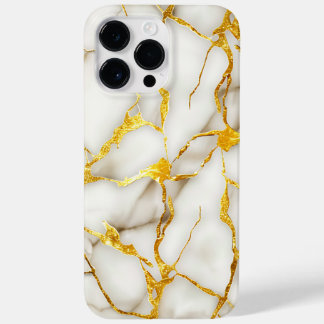 Coque Pour Pour iPhone 14 Pro Max Or blanc japonais Kintsugi