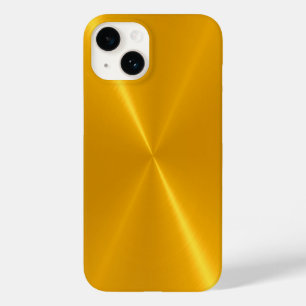 Coque Pour iPhone 14 Or brillant acier inoxydable métal