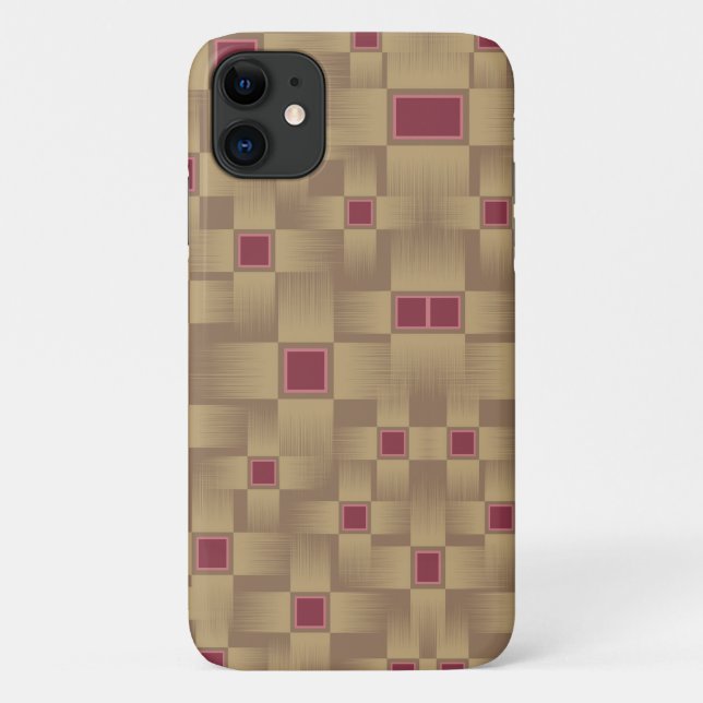 Coques Case-Mate iPhone Or et Bourgogne Abstrait tissage géométrique (Dos)
