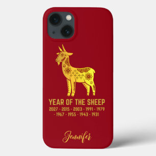 Case-Mate iPhone Case Or Gradient Année Du Mouton Zodiaque Nom Rouge