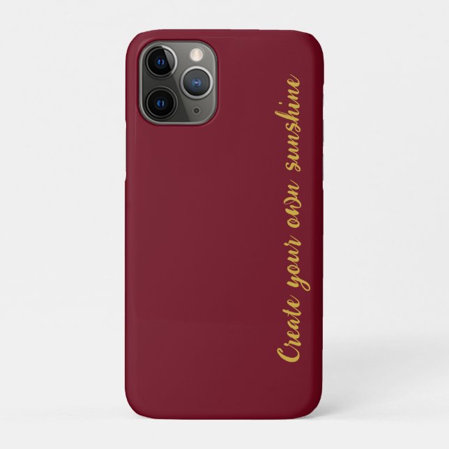 Coques Case-Mate iPhone Or Initial Monogram Luxe Bourgogne Rouge (Dos)