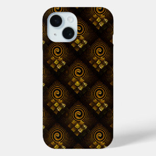 Coque Pour iPhone 15 Or Moderne Bohème Élégant Motif d'Art Abstrait #50