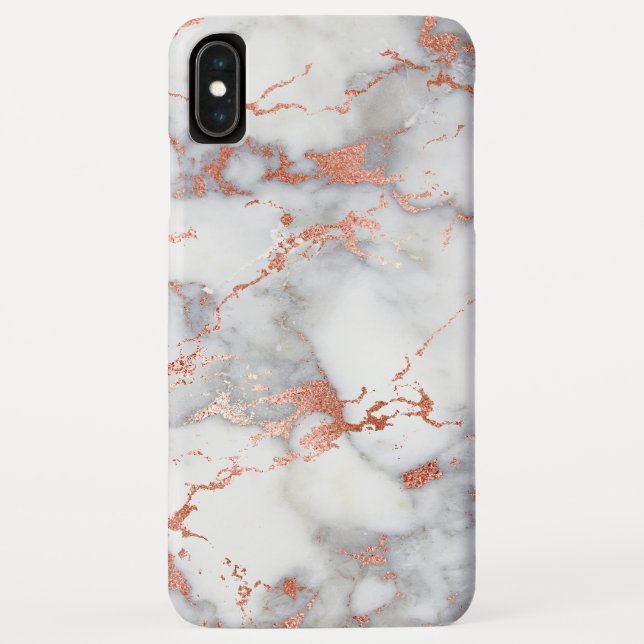 Coques Case-Mate iPhone Or rose et Marbre blanc Élégant Moderne (Dos)