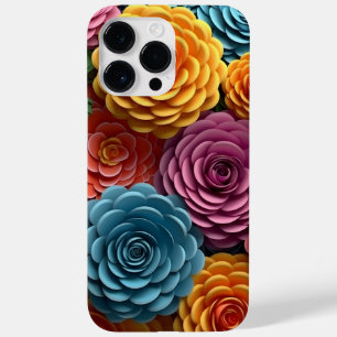 COQUE POUR POUR iPhone 14 PRO MAX ORANGE BLEU ROSE BLANC 3-D FLEURS DE REGARDE