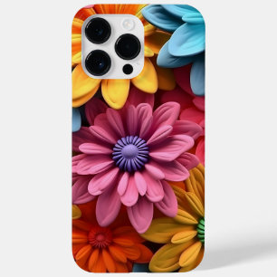 COQUE POUR POUR iPhone 14 PRO MAX ORANGE BLEU ROSE BLANC 3-D FLEURS DE REGARDE