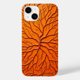 Coque Pour iPhone 14 Orange Branching Texture iPhone Case Modern Art