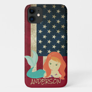 Case-Mate iPhone Case Orange de sirène américaine personnalisée