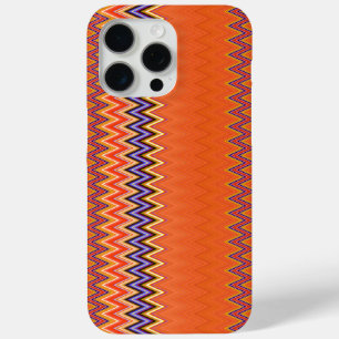 Coque iPhone 15 Pro Max Orange et Zigzag