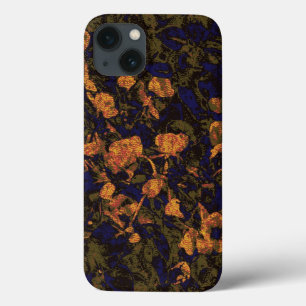Etui iPhone 13 Orange flower against leaf camouflage pattern