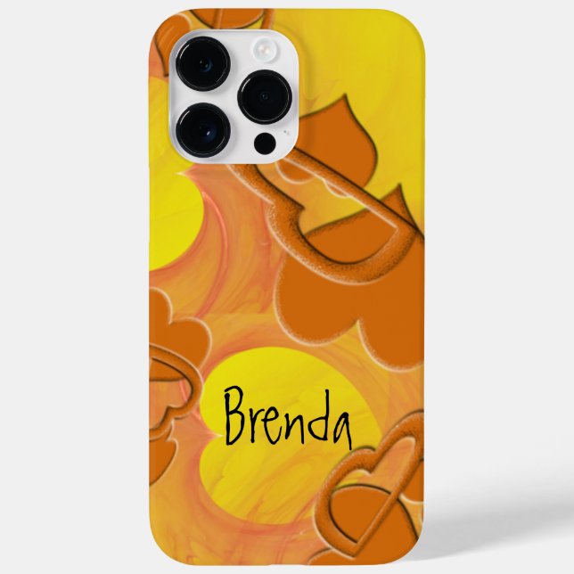 Coques Case-Mate iPhone Orange Shades Fractal Digital Heart Art Personnali (Verso)