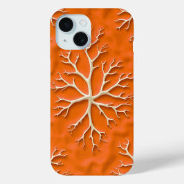 Coque Pour iPhone 15 Orange Texture iPhone Case with Organic Pattern