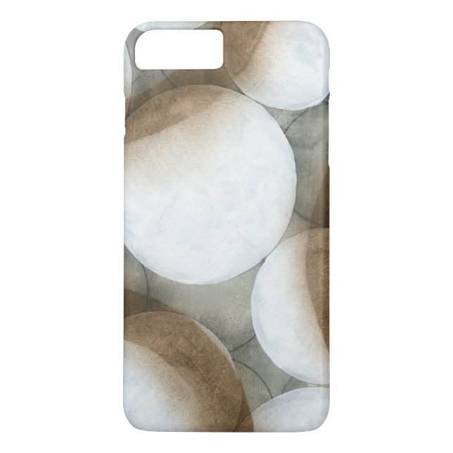 Coques Case-Mate iPhone Orbes blanches et cercles Brown (Dos)