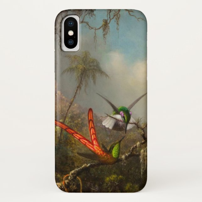 Coques Case-Mate iPhone Orchidée avec deux colibris Heade (Dos)