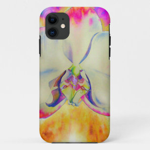 Coques Pour iPhone Orchidée de feu rose, fleurs d'aquarelle surréalis
