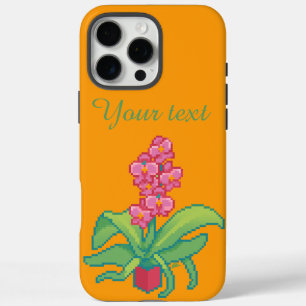 Coques iPhone 16 Pro Max Orchidée, orchidée, pixel art