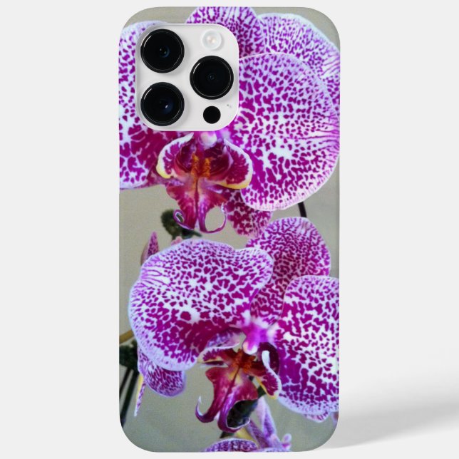 Coques Case-Mate iPhone Orchidée violette et blanche - photo de fond (Verso)