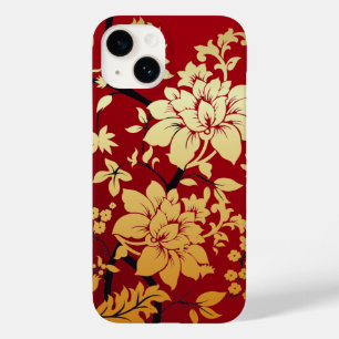 Coque Pour iPhone 14 Oriental Golden Flowers