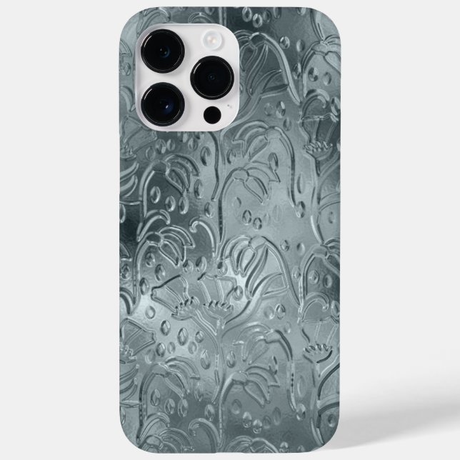 COQUES Case-Mate iPhone ORNAMATION DE REGARDE MÉTALLIQUE BLEU EMBOSSÉ (Verso)
