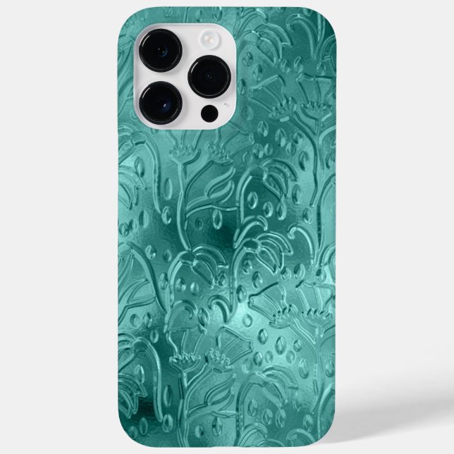 Coques Case-Mate iPhone ORNAMATION DE REGARDE MÉTALLIQUE turquoise (Verso)