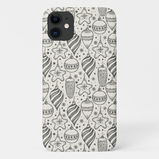 Coques Case-Mate iPhone Ornements de Noël vintage (Dos)