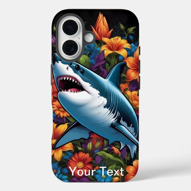 Coques Case-Mate iPhone OtterBox Shark Flower Watercolor (Verso)
