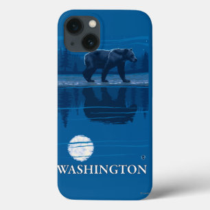 Coques Pour iPhone Ours dans le clair de lune - Washington