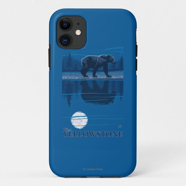 Coques Case-Mate iPhone Ours dans le clair de lune - Yellowstone (Dos)