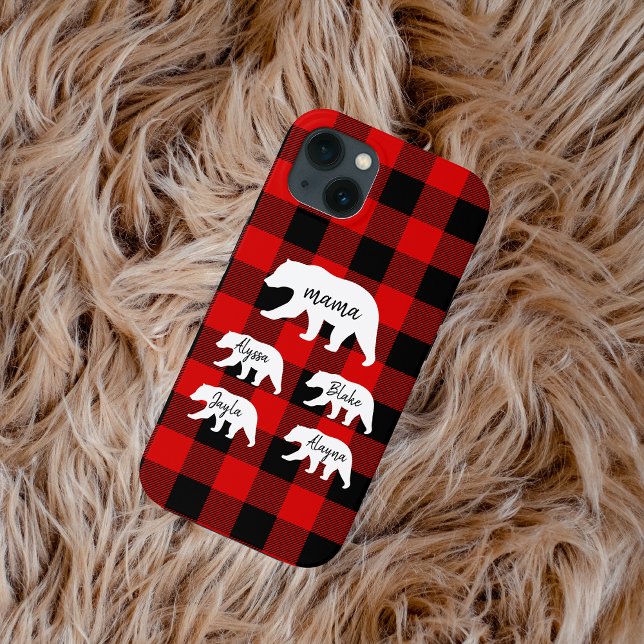 Coques Case-Mate iPhone Ours De Mama Blanc Et Rouge Moderne (Créateur téléchargé)