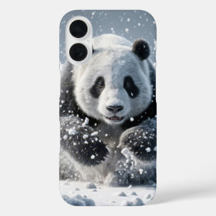 Coques iPhone 16 Ours De Panda Courir Dans La Neige
