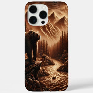 Coques iPhone 16 Pro Max Ours en cuir artificiel par rivière